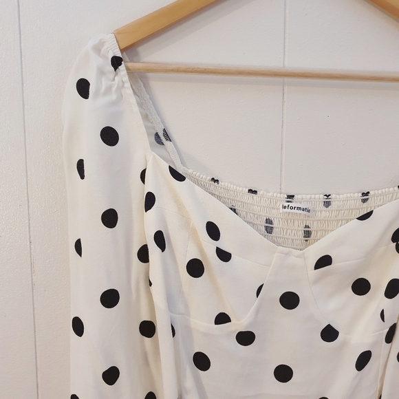 NWT Reformation Reign Bustier Top | White | Polka Dot | Size 12 - Picture 7 of 13